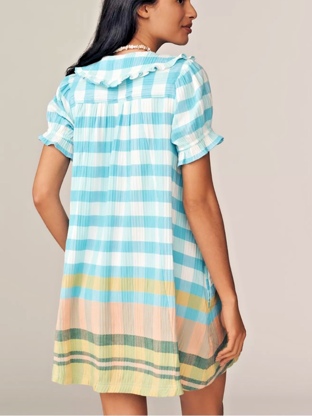 NWT Anthropologie Pilcro Keira Multi Plaid Mini Shirt Dress - XXS - Picture 2 of 2